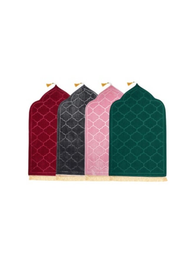 ACLIX Pack of 4 Prayer Mats 70x110cm Anti-Slip Velvet Top Islamic Prayer Rug New Dome Design Thick Padded Sajadah Prayer Mat for Kids Men Women Eid Gift Ramadan Prayer Mat Multicolor - Image 1